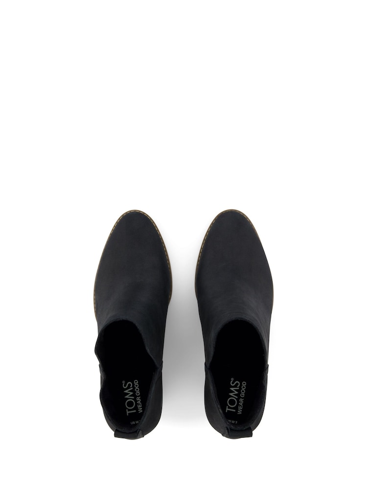 TOMS Eliza Cut Out Black Boots In Nubuck Leather - Image 3 of 3