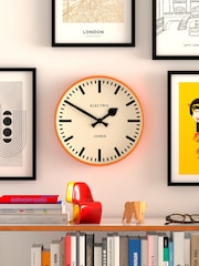 Jones Clocks Fizzy Orange Railway Wall Clock - Image 1 of 4