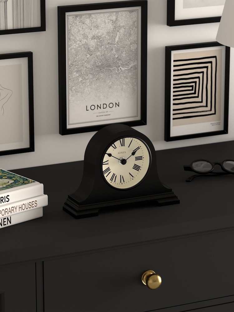 Jones Clocks Black Speakeasy Roman Numeral Mantel Clock - Image 4 of 4