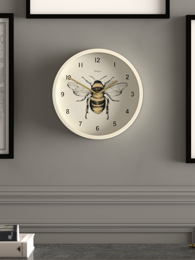 Jones Clocks Linen White Bee Wall Clock - Image 1 of 4