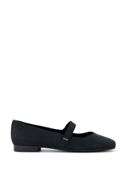 TOMS Bianca Mary Jane Black Flats in Metallic Suede - Image 1 of 5