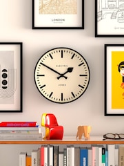 Jones Clocks Black Railway Wall Clock - Image 1 of 4