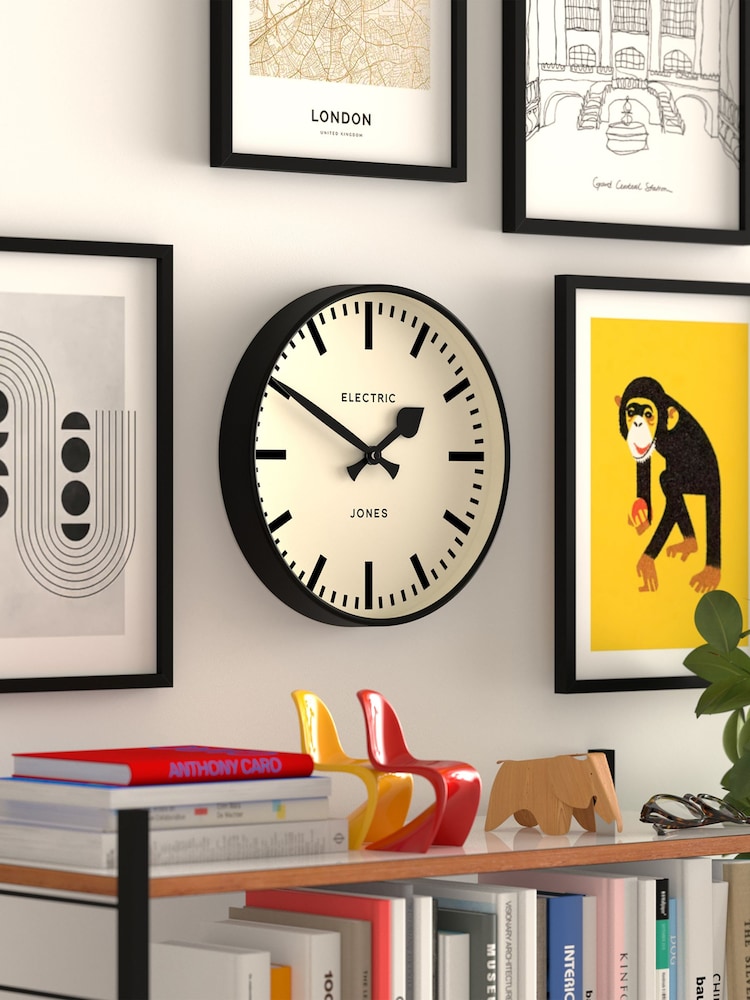 Jones Clocks Black Railway Wall Clock - Image 4 of 4