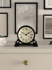 Jones Clocks Black Saloon Roman Numeral Mantel Clock - Image 1 of 4