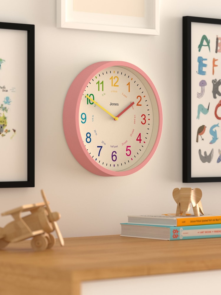 Jones Clocks Marshmellow Pink Kids Wall Clock - Image 4 of 4