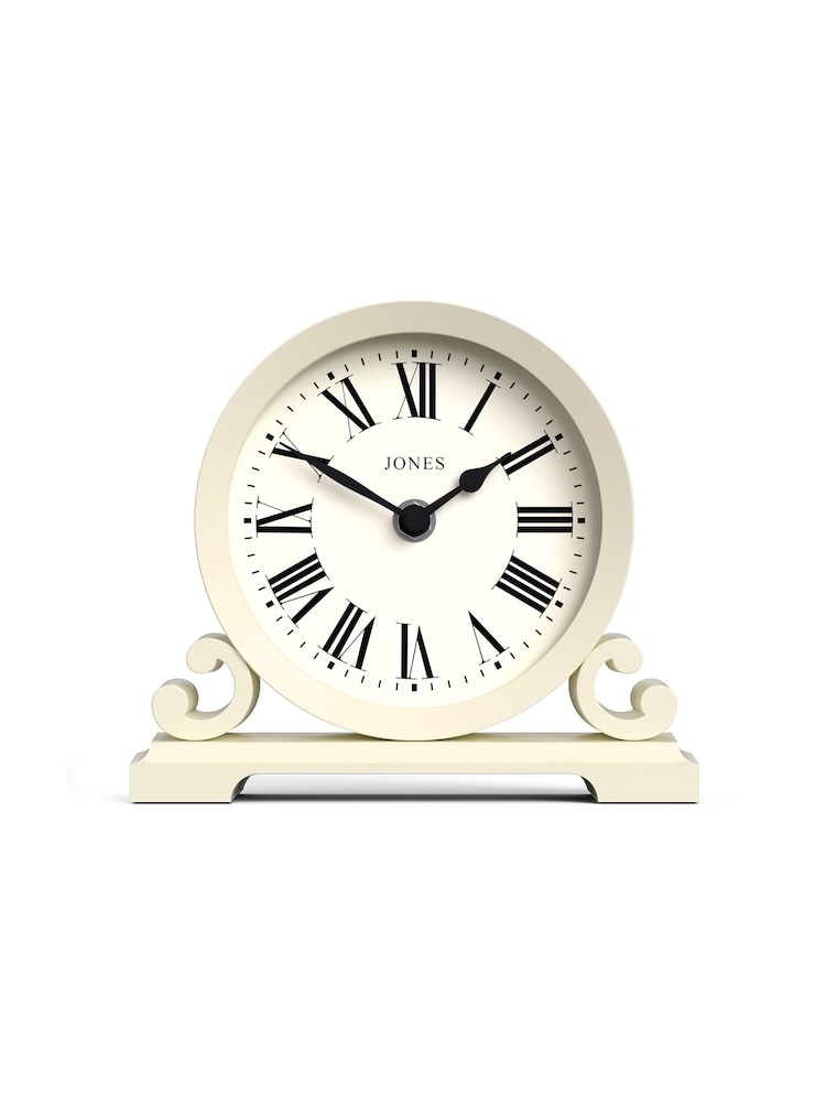 Jones Clocks Linen White Saloon Roman Numeral Mantel Clock - Image 2 of 4