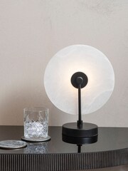 Libra Interiors White/Black Barkway Marble LED Table Lamp - Image 1 of 6