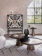 Libra Interiors White/Black Barkway Marble LED Table Lamp - Image 2 of 6