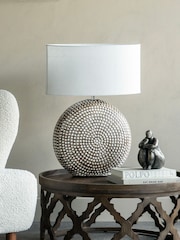 Libra Interiors Brown Chariot Round Ceramic Lamp - Image 1 of 5