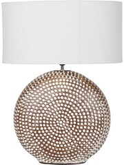 Libra Interiors Brown Chariot Round Ceramic Lamp - Image 2 of 5