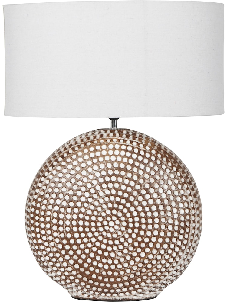 Libra Interiors Brown Chariot Round Ceramic Lamp - Image 2 of 5