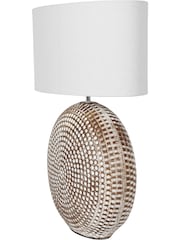 Libra Interiors Brown Chariot Round Ceramic Lamp - Image 3 of 5