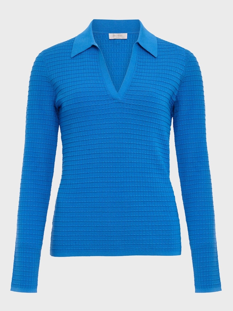 Hobbs Blue Tamara Polo Jumper - Image 4 of 4
