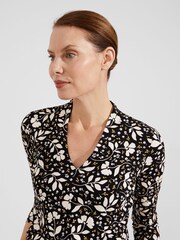 Hobbs Black Floral Aimee Printed Top - Image 3 of 4