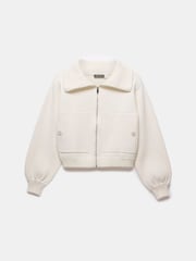 Mint Velvet White Cotton Bomber Jacket - Image 3 of 4