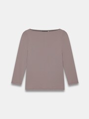 Mint Velvet Brown Slash Neck Top - Image 3 of 4