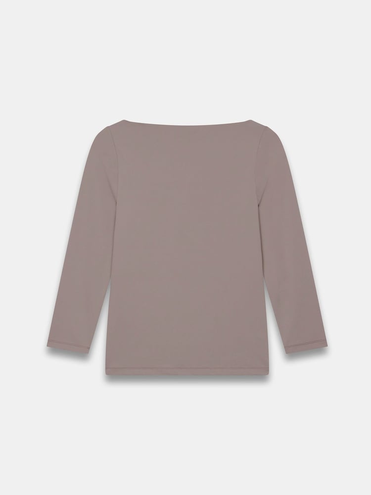 Mint Velvet Brown Slash Neck Top - Image 4 of 4