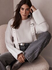 Mint Velvet Grey Utility Jumper - Image 1 of 4
