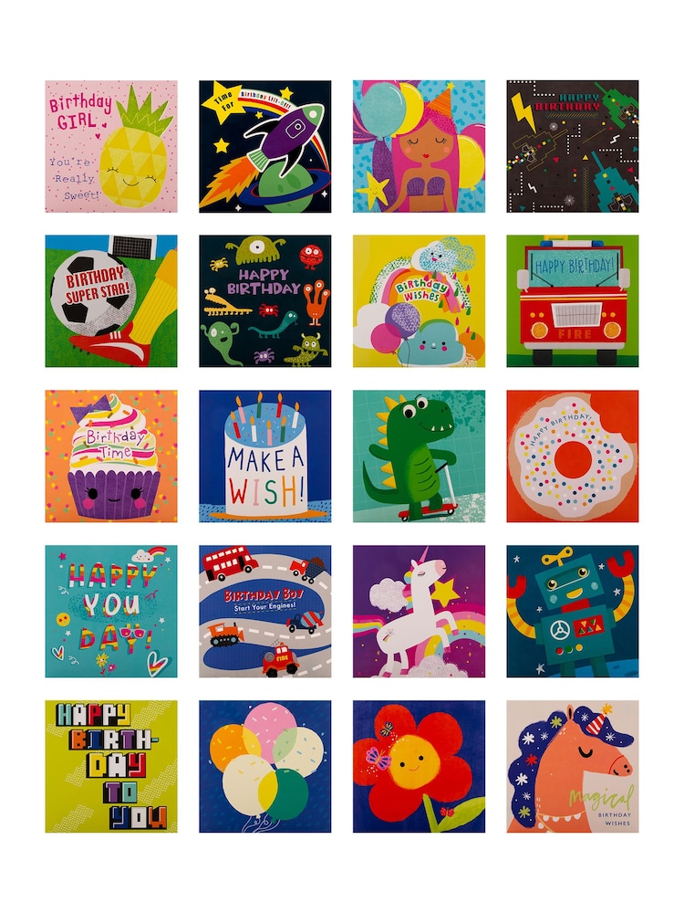 Hallmark Green 20 Pack Kids Birthday Cards - Image 4 of 4