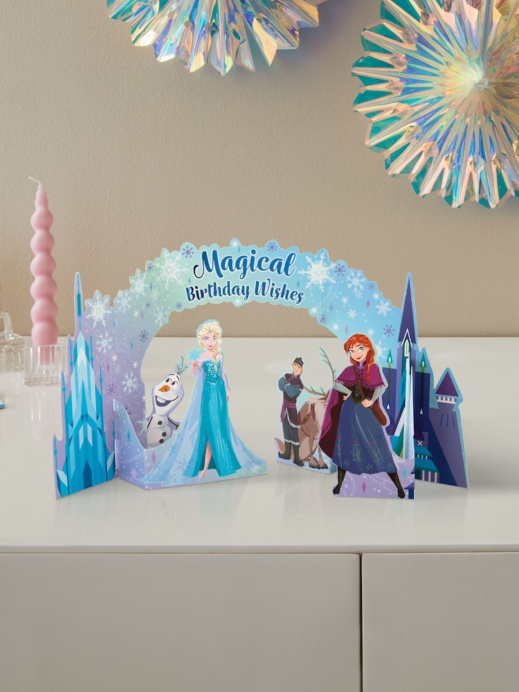Hallmark Blue Birthday Card 3D Pop Up Disney Frozen Design - Image 1 of 4