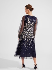 Hobbs Blue Lois Embroidered Dress - Image 3 of 5