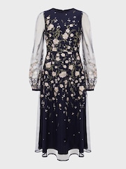 Hobbs Blue Lois Embroidered Dress - Image 5 of 5