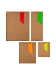 Hallmark Natural Set of 4 Gift Bags Neon Kraft Designs - Image 4 of 4