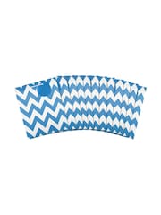 Hallmark Blue Set of 12 Medium Gift Bags In Blue Zig-Zag Design - Image 3 of 4