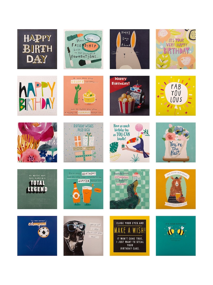 Hallmark Blue 20 Pack Birthday Cards In Contemporary Designs - Image 4 of 4
