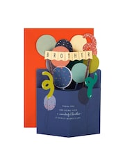 Hallmark Blue Birthday Card for Brother 3D Balloons Design - Image 2 of 4
