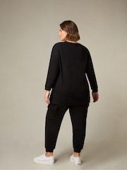 Live Unlimited Black Curve Seam Detail Sweatshirt - Image 2 of 4