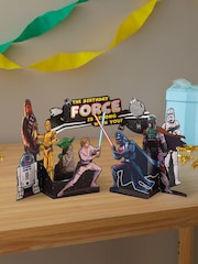 Hallmark Blue Birthday Card 3D Pop Up Star Wars Scene Design - Image 1 of 4
