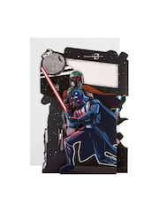 Hallmark Blue Birthday Card 3D Pop Up Star Wars Scene Design - Image 2 of 4