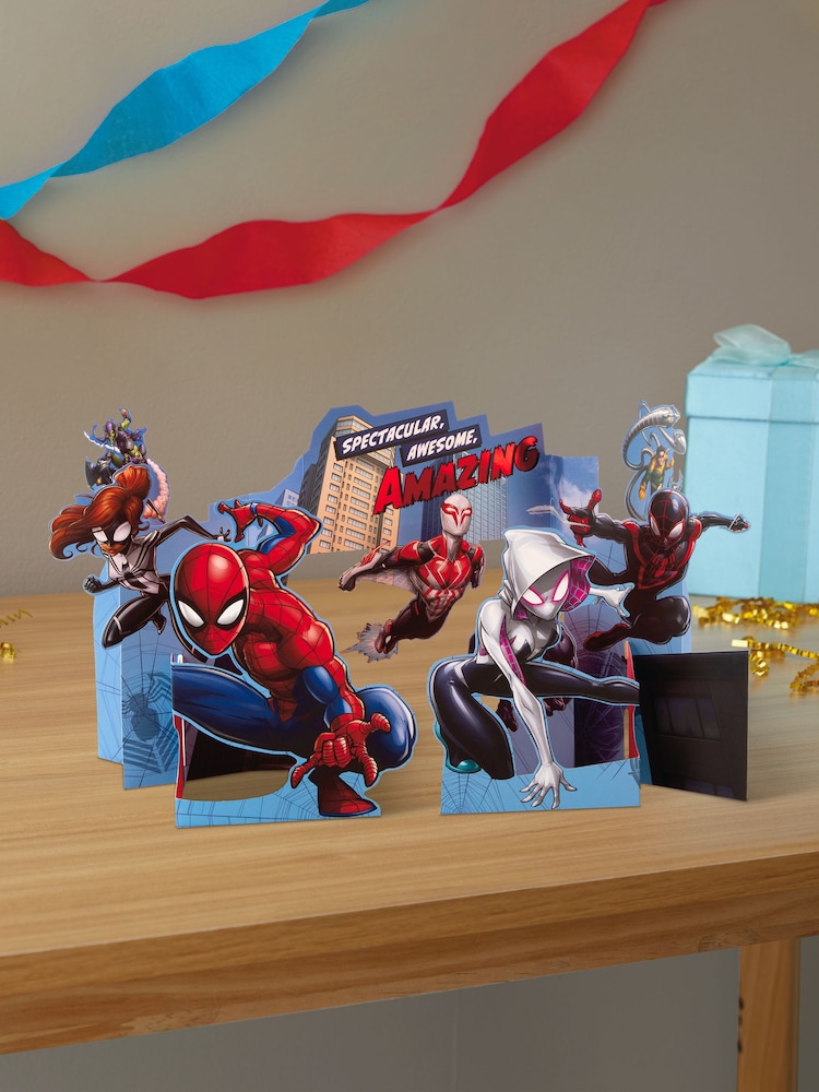 Hallmark Blue Birthday Card for Son 3D Marvel Spider-Man Design - Image 1 of 4