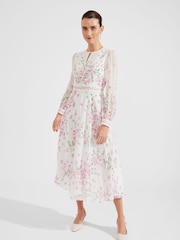 Hobbs White Silk Skye Dress - Image 1 of 4
