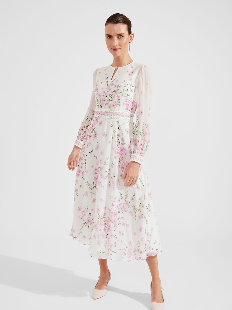 Hobbs White Silk Skye Dress - Image 1 of 4
