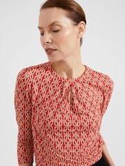 Hobbs Red Julia Printed Top - Image 3 of 4
