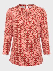 Hobbs Red Julia Printed Top - Image 4 of 4