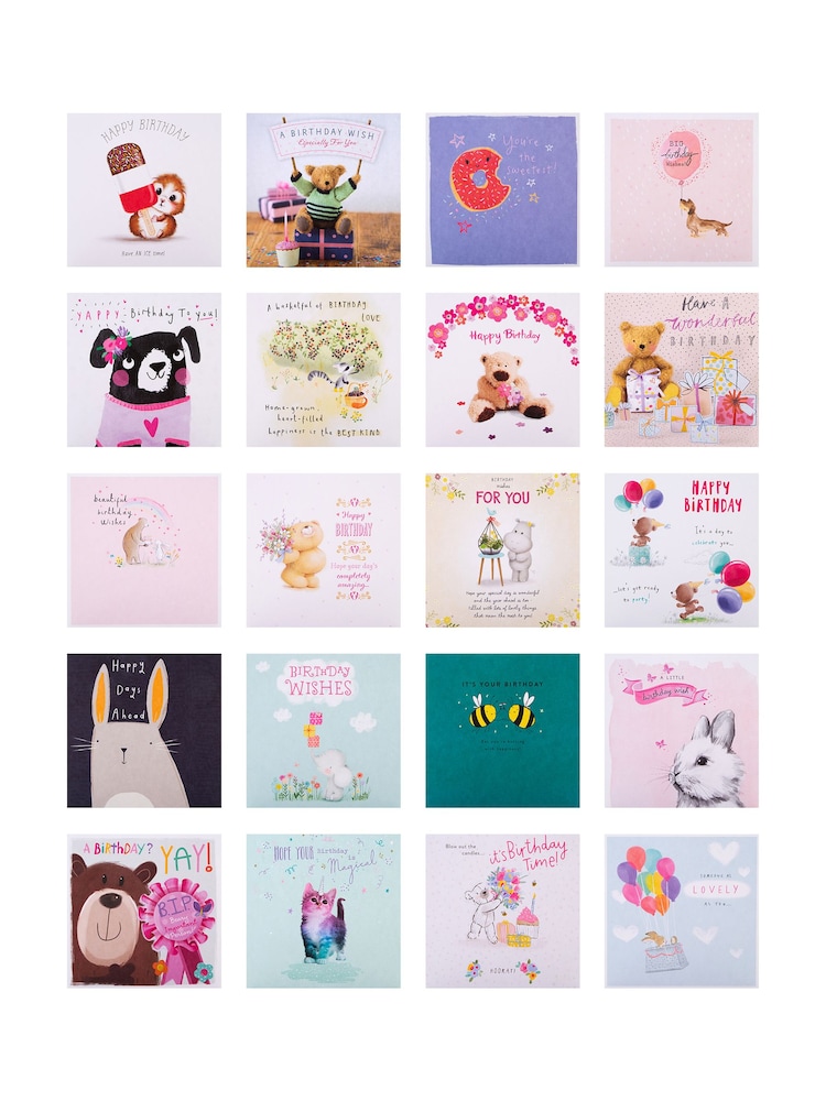 Hallmark White 20 Pack Birthday Cards In Cute Characters Designs - Image 4 of 4
