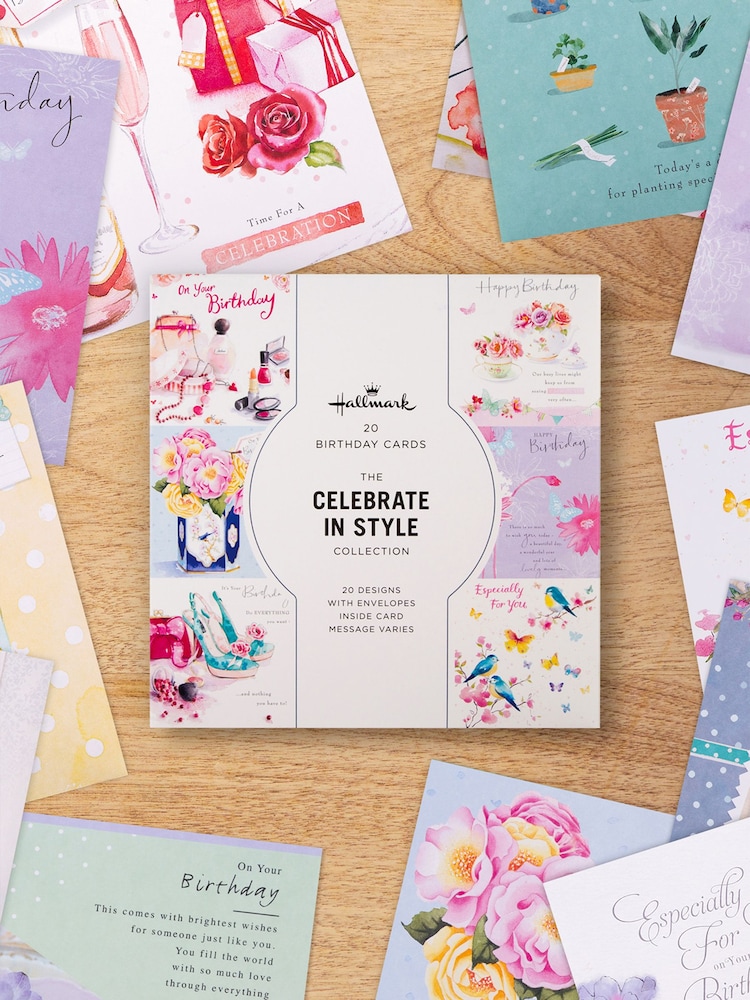 Hallmark Pink 20 Pack Birthday Cards In Floral Designs - Image 2 of 4