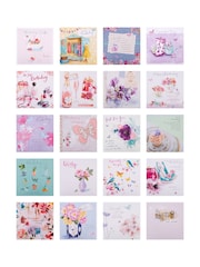 Hallmark Pink 20 Pack Birthday Cards In Floral Designs - Image 4 of 4