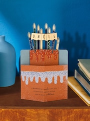 Hallmark Orange Birthday Card for Uncle 3D Cake & Candles Design - Image 1 of 4