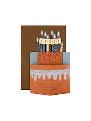 Hallmark Orange Birthday Card for Uncle 3D Cake & Candles Design - Image 2 of 4