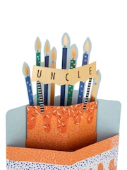 Hallmark Orange Birthday Card for Uncle 3D Cake & Candles Design - Image 4 of 4