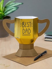 Hallmark Gold Birthday Card for Dad  3D 'Best Dad' Trophy Design - Image 1 of 4