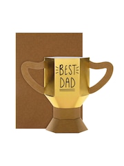 Hallmark Gold Birthday Card for Dad  3D 'Best Dad' Trophy Design - Image 2 of 4