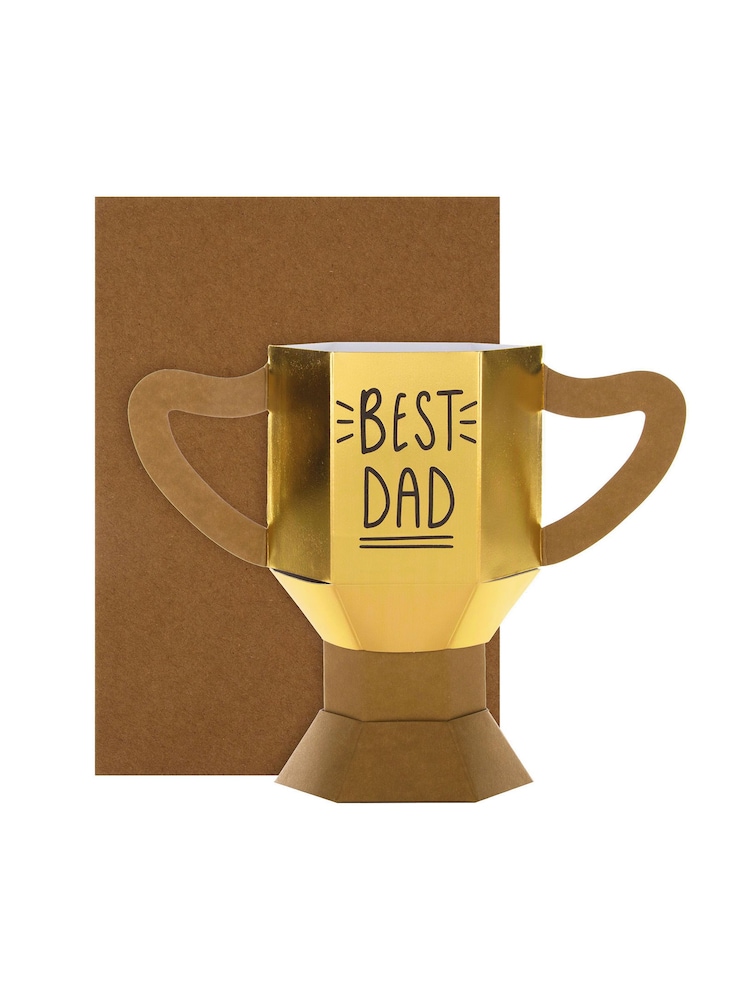 Hallmark Gold Birthday Card for Dad 3D 'Best Dad' Trophy Design - Image 2 of 4 Hallmark Gold Birthday Card for Dad 3D 'Best Dad' Trophy Design - Image 2 of 4