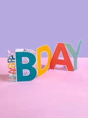 Hallmark Blue Birthday Card 3D Pop Up Letters Design - Image 1 of 4
