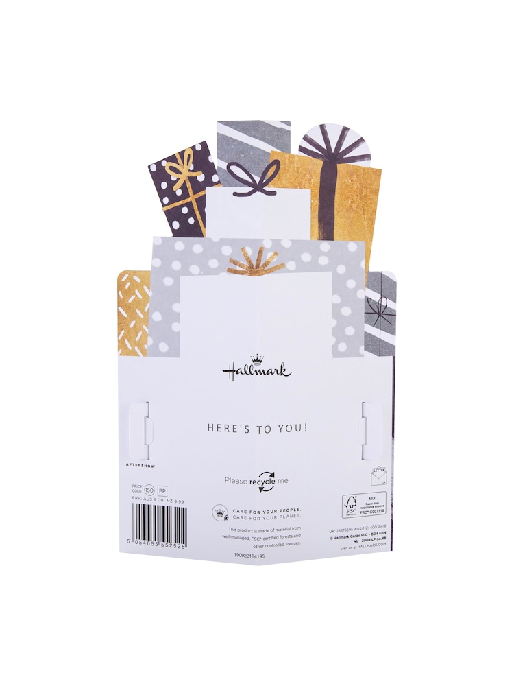 Hallmark Silver Let's Celebrate Card 3D Pop Up Presents Design - Image 4 of 4