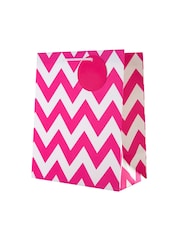 Hallmark Pink Set of 12 Medium Gift Bags In Zig-Zag Design - Image 4 of 4
